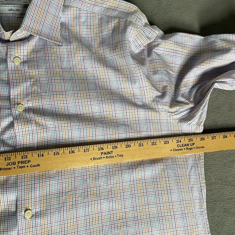 Charles Tyrwhitt Men's Colorful Checkered Button Down Shirt 17.5/36‎